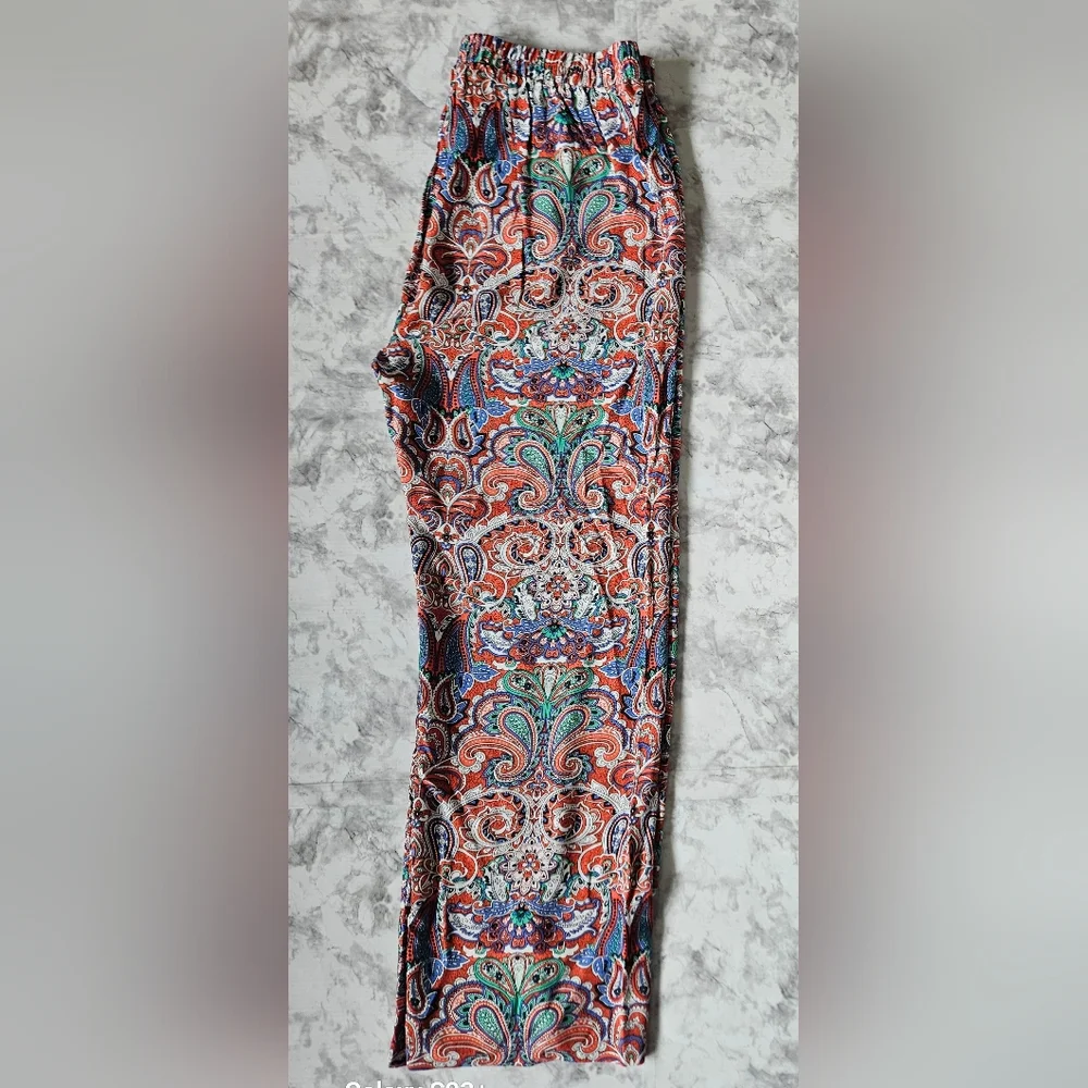 HESTER & ORCHARD 100% Rayon Wide-leg Paisley Bohemian style Trousers! - Picture 3 of 7